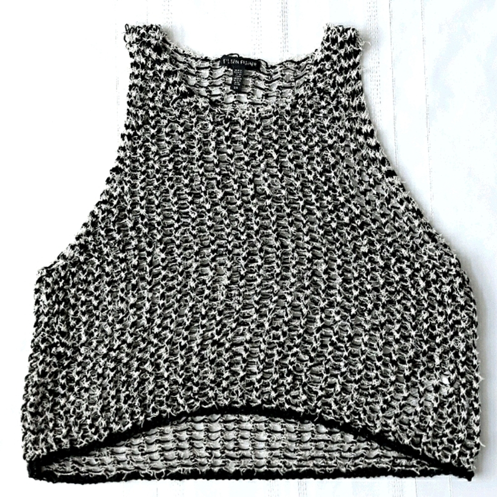 Eileen Fisher Knitted Black and White Tank Top